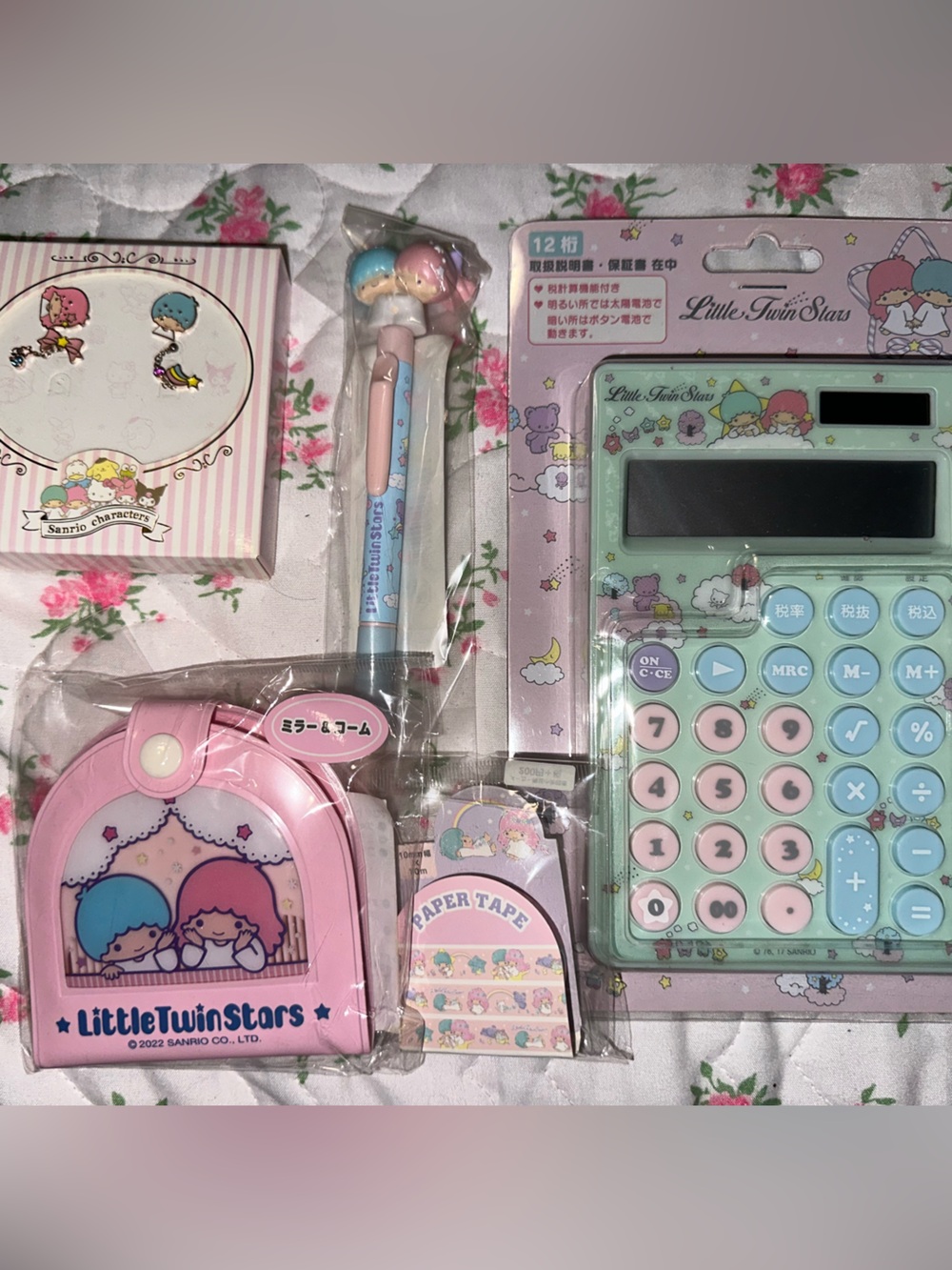 Sanrio Little Twin Stars Pastel Pink & Mint Stationery Bundle Set